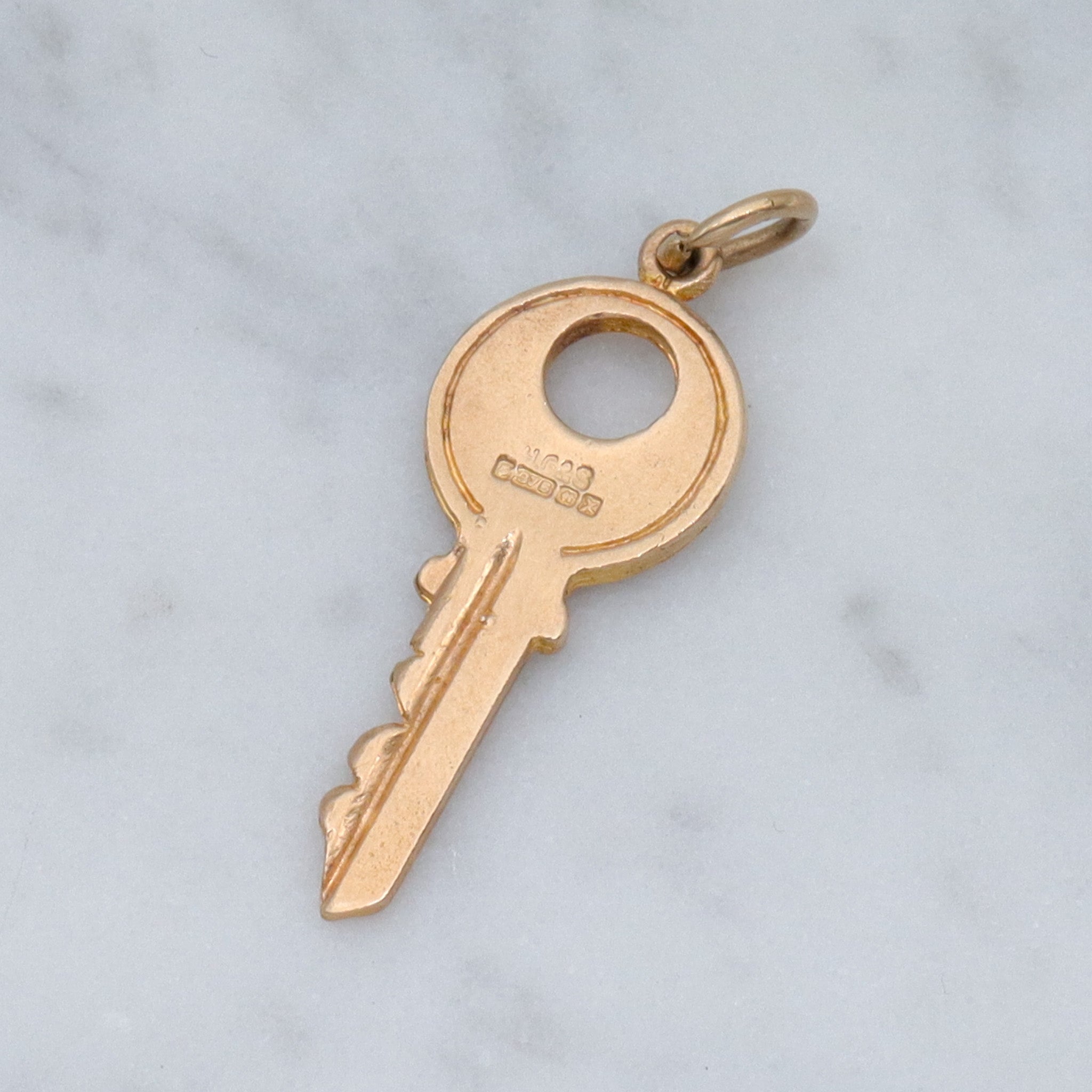 Vintage English 9k gold Yale house key charm